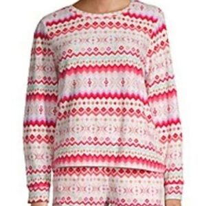 Sleep Chic Womens Long Sleeve Round Neck Pajama Top Size XL